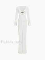 Knitted Cover Graceful Up Beach Dress Sweaters L