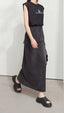Knitted Letter Embroidered Loose T Shirt Black / S