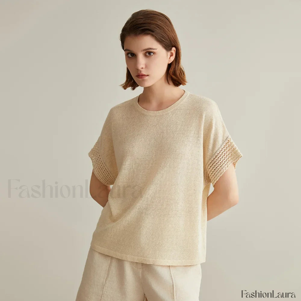 Knitted Pullover Linen Sweater T Shirt
