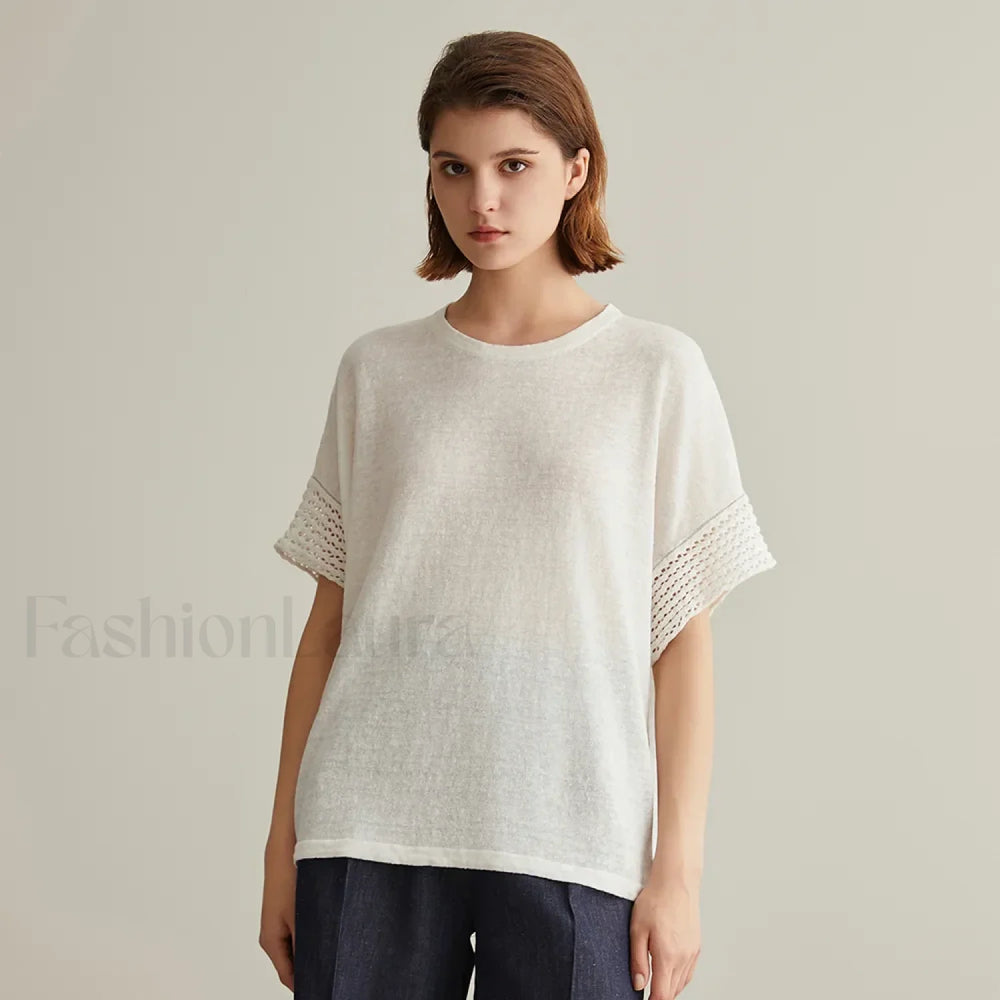 Knitted Pullover Linen Sweater T Shirt