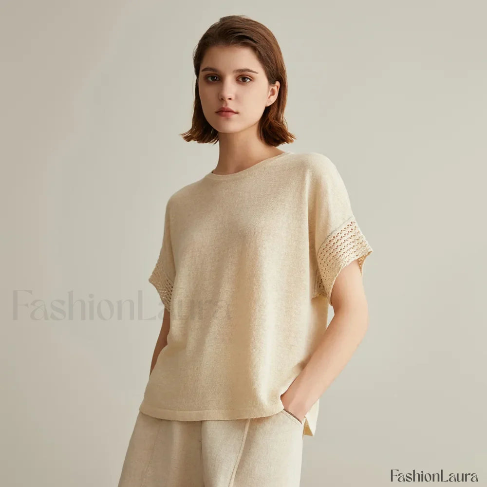 Knitted Pullover Linen Sweater T Shirt