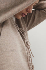 Knot Design Wool Blend Cardigan