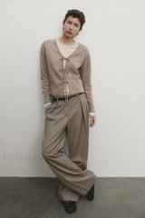 Knot Design Wool Blend Cardigan