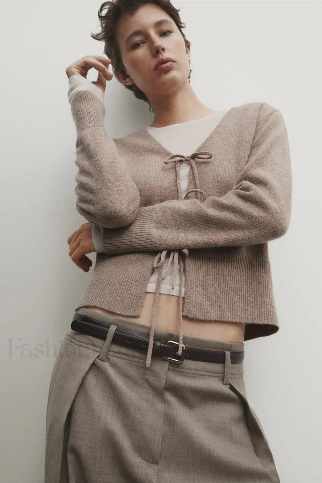 Knot Design Wool Blend Cardigan Main image