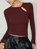 Knotted Cutout Skinny T Shirt T Shirts