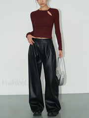 Knotted Cutout Skinny T Shirt T Shirts