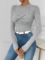Knotted Skinny Jersey Top Light Grey / XS T Shirts