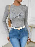 Knotted Skinny Jersey Top T Shirts