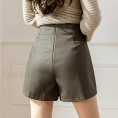 Korean Fashion Zipper High Waist Casual Boots Shorts