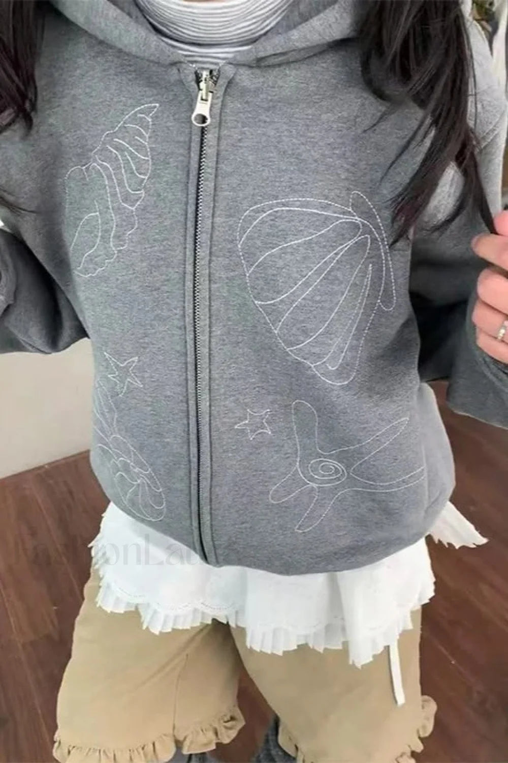 Korean Streetwear Long Sleeve Hoodie