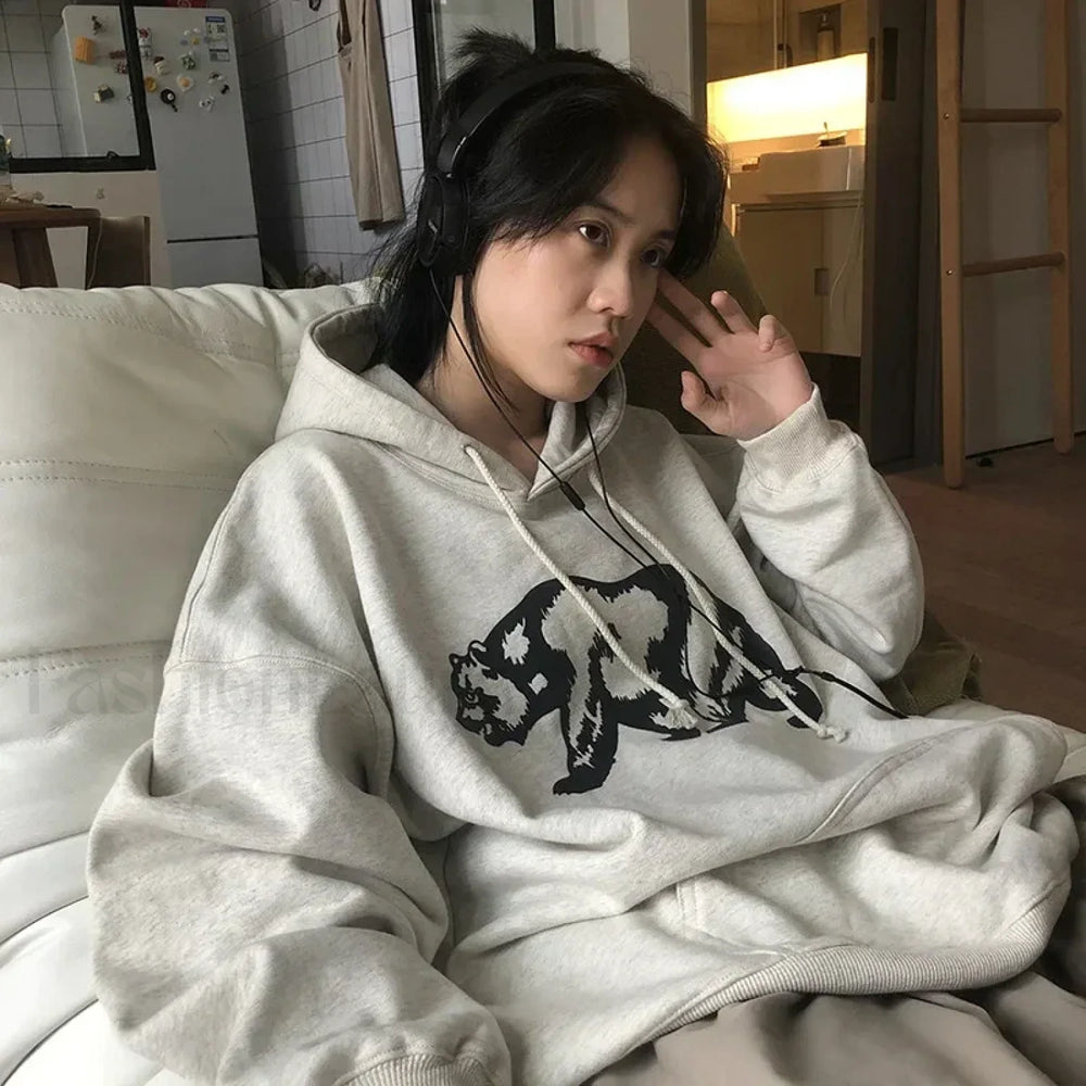 Kpop Harajuku Vintage Aesthetic Hoody Sweatshirts & Hoodies L