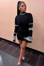 Kris Rhinestone Stylish Bodycon Dress