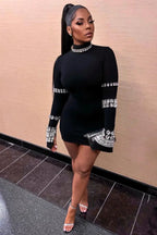 Kris Rhinestone Stylish Bodycon Dress