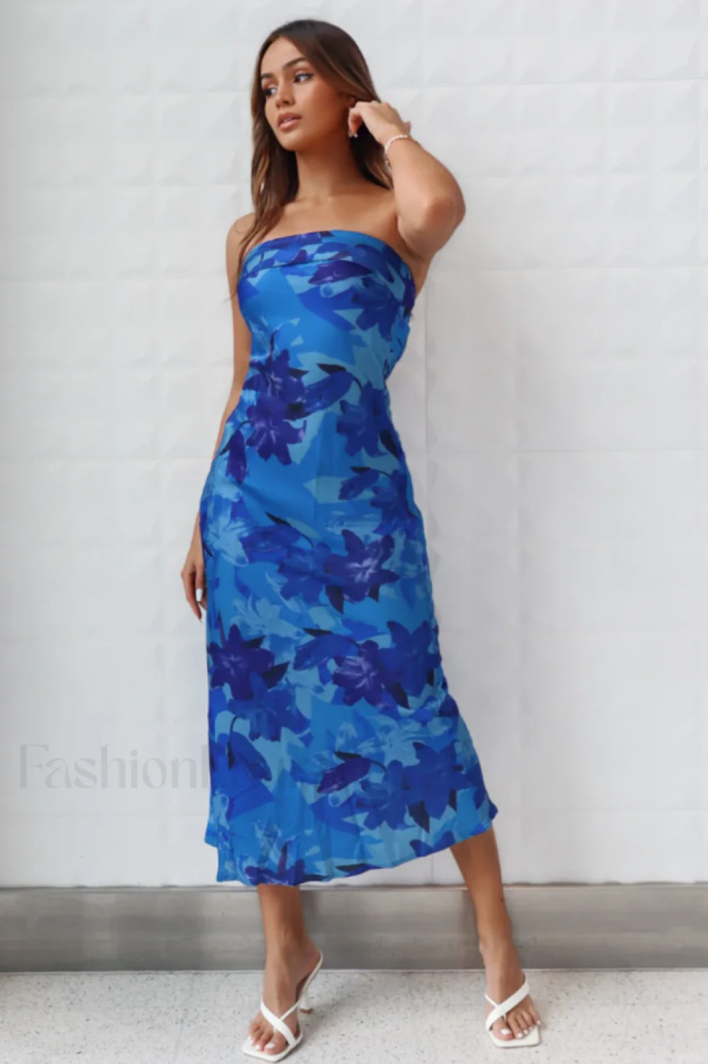 Kyra Satin Stylish Midi Dress S / 4#