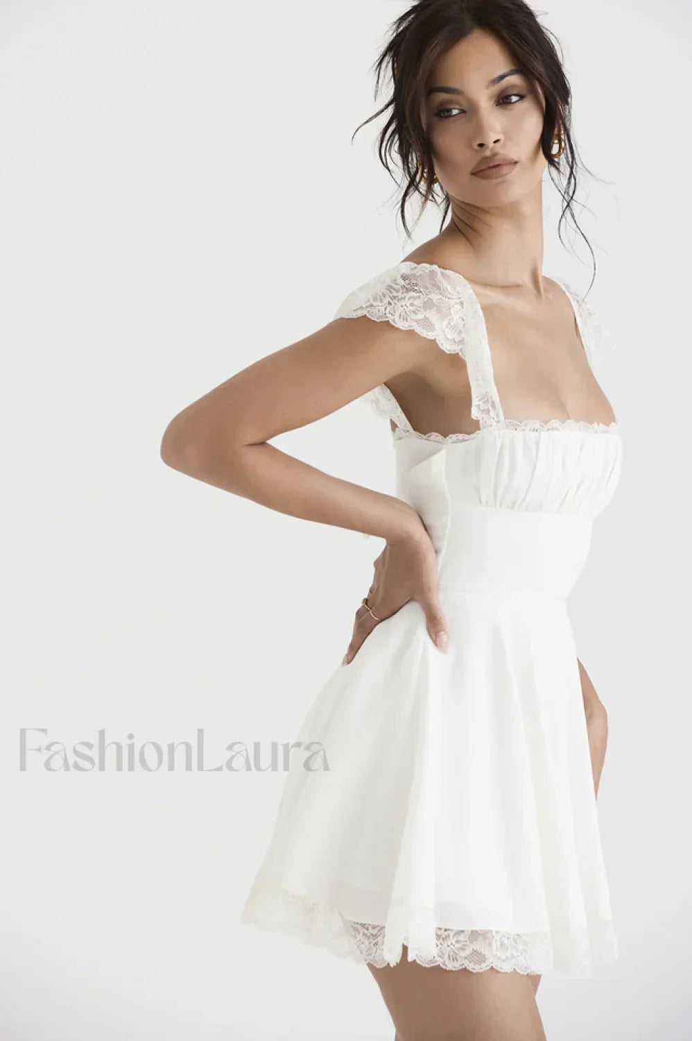 Lace A Line Stylish Mini Dress