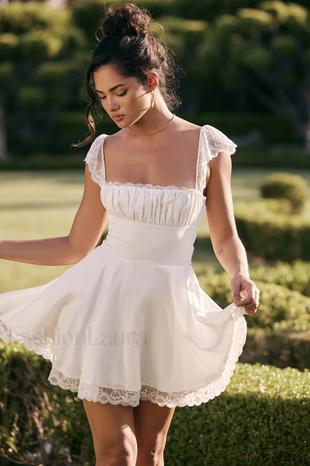 Lace A Line Stylish Mini Dress