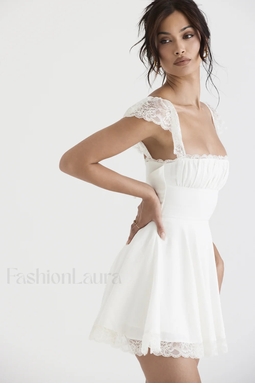 Lace A Line Stylish Mini Dress