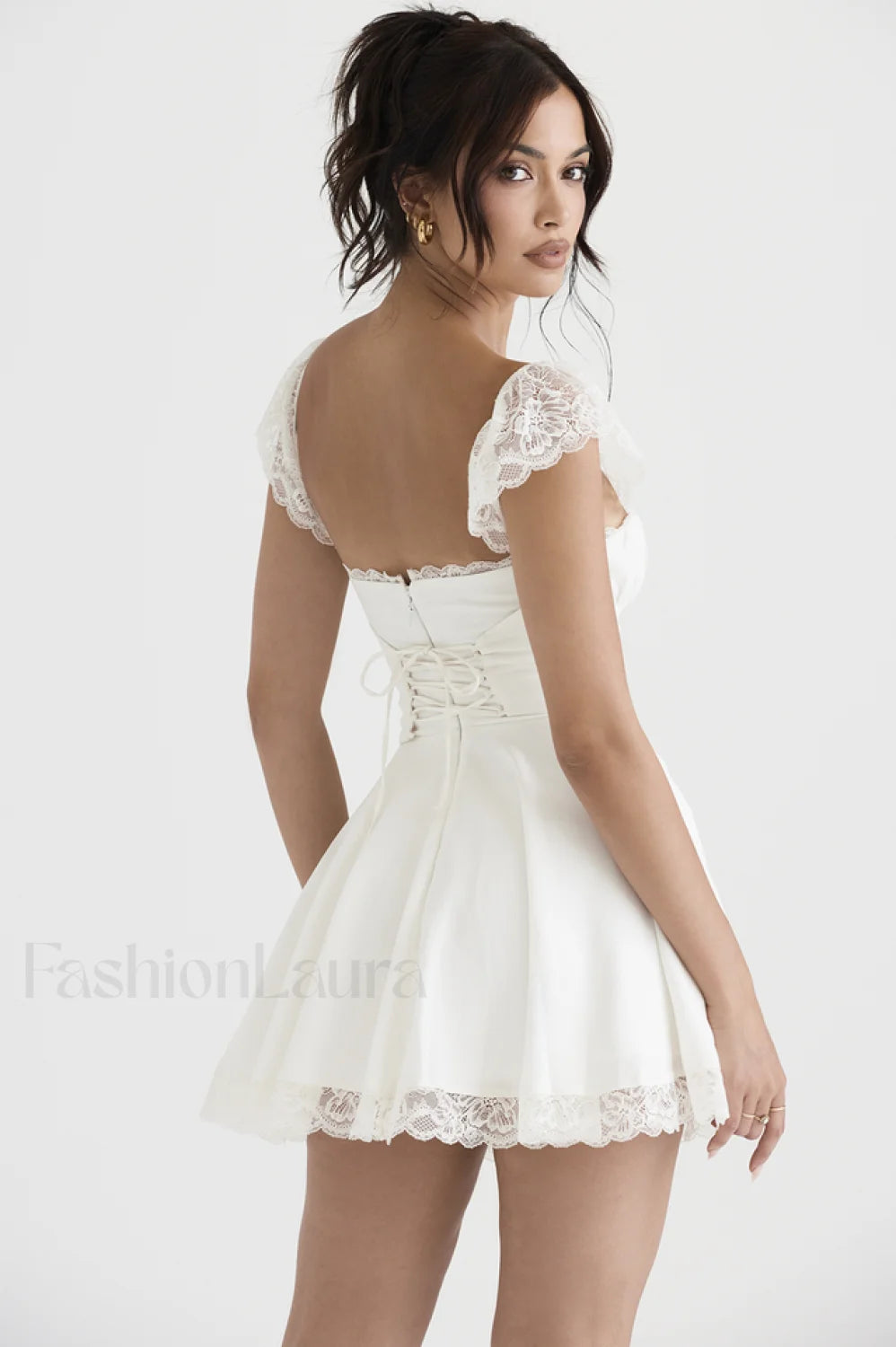 Lace A Line Stylish Mini Dress