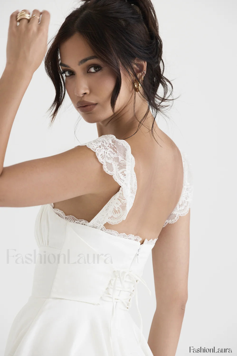 Lace A Line Stylish Mini Dress