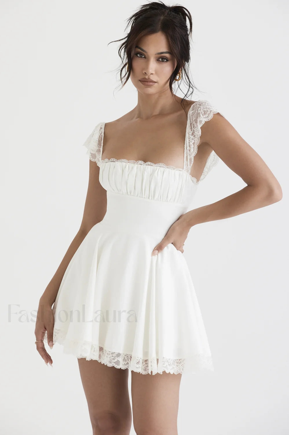 Lace A Line Stylish Mini Dress