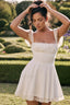 Lace A Line Stylish Mini Dress XS / White