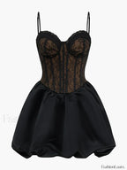 Lace Bandage See Through Mini Dress Dress / S