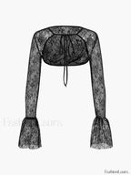 Lace Bandage See Through Mini Dress Top / S