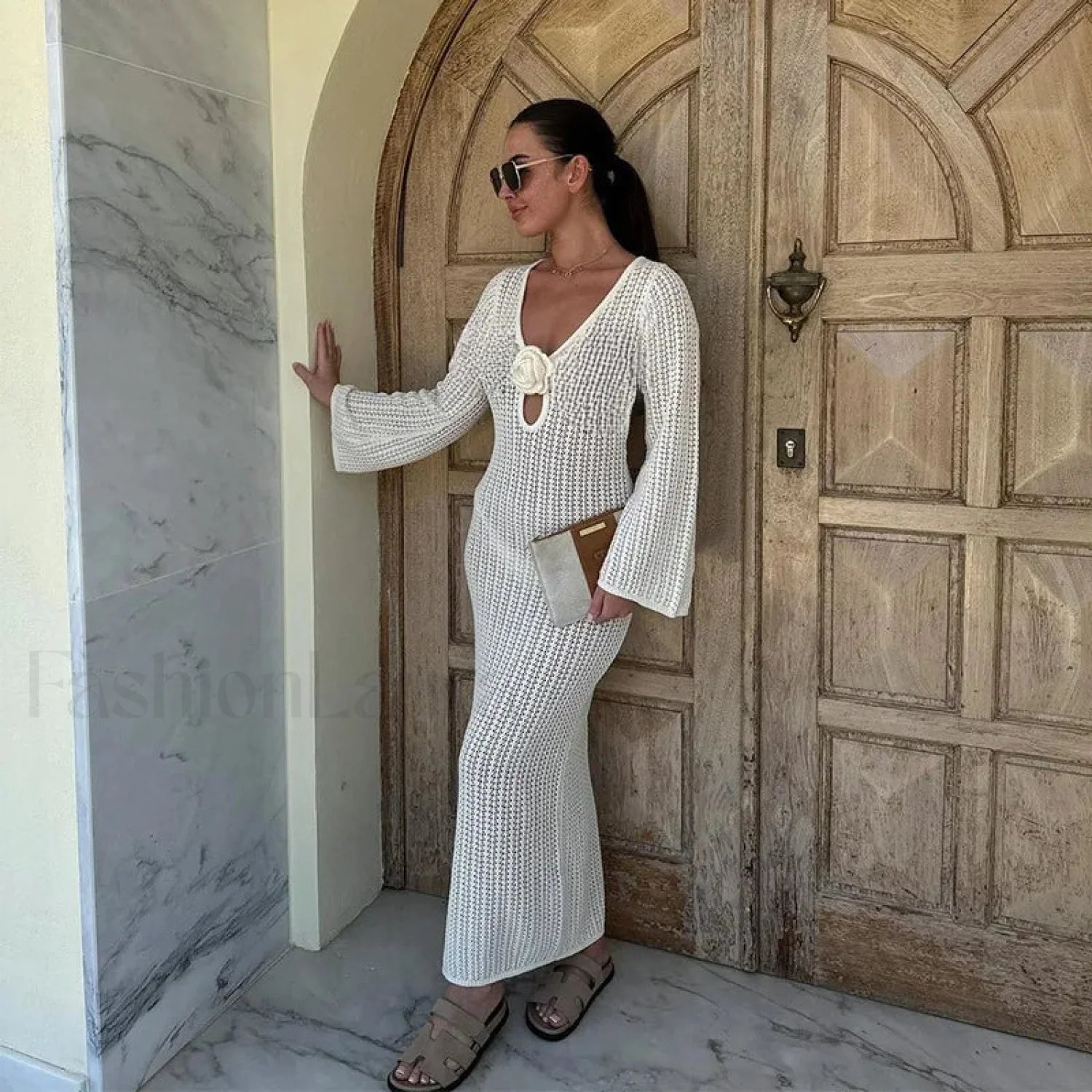 Lace Bat Sleeve Beach Shirt Cover Up Secondary image