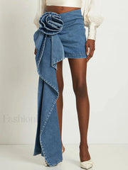 Lace Bow Mesh Mini Skirt