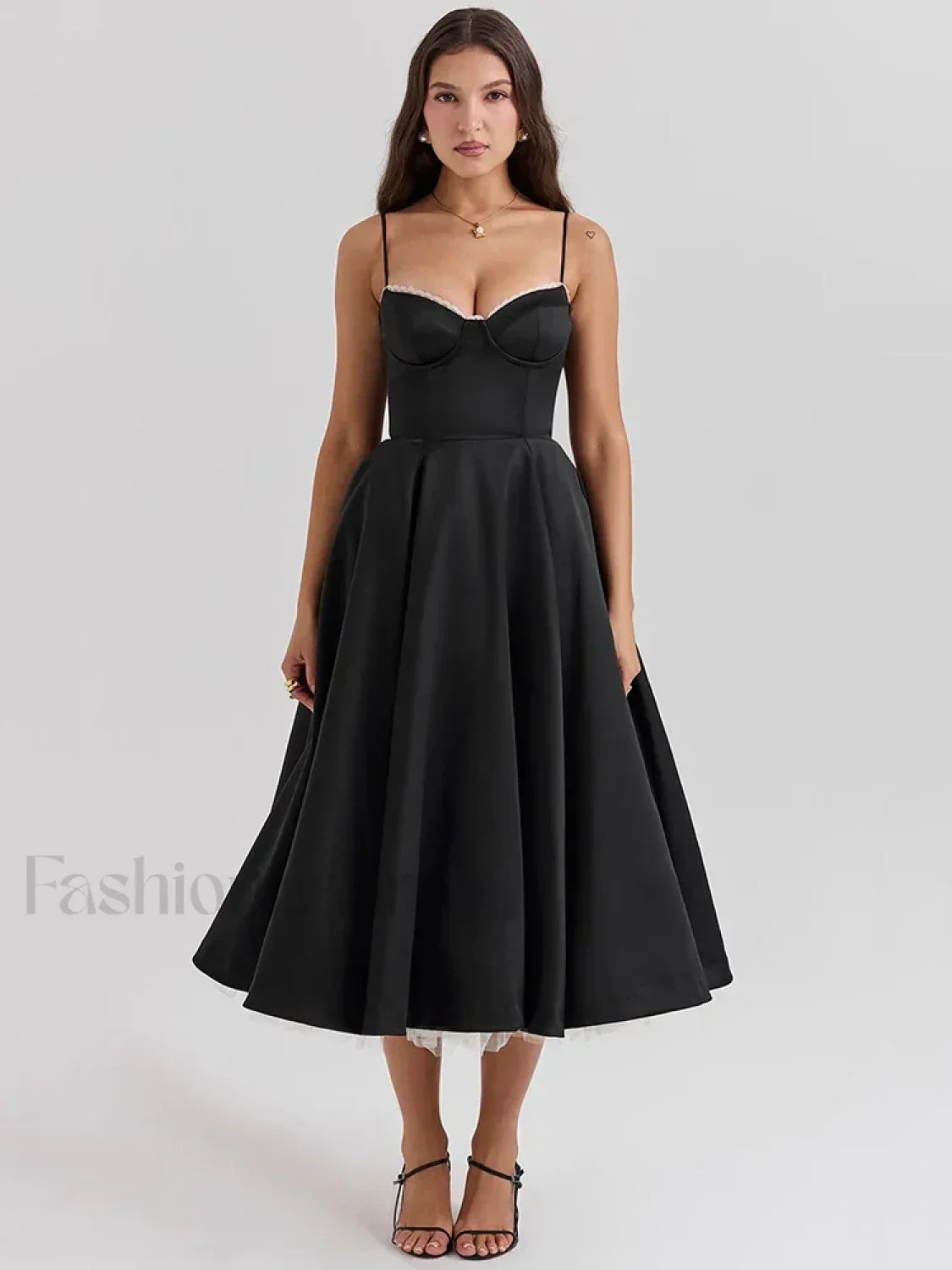 Lace-Draped Off-Shoulder Midi Dress Secondary image