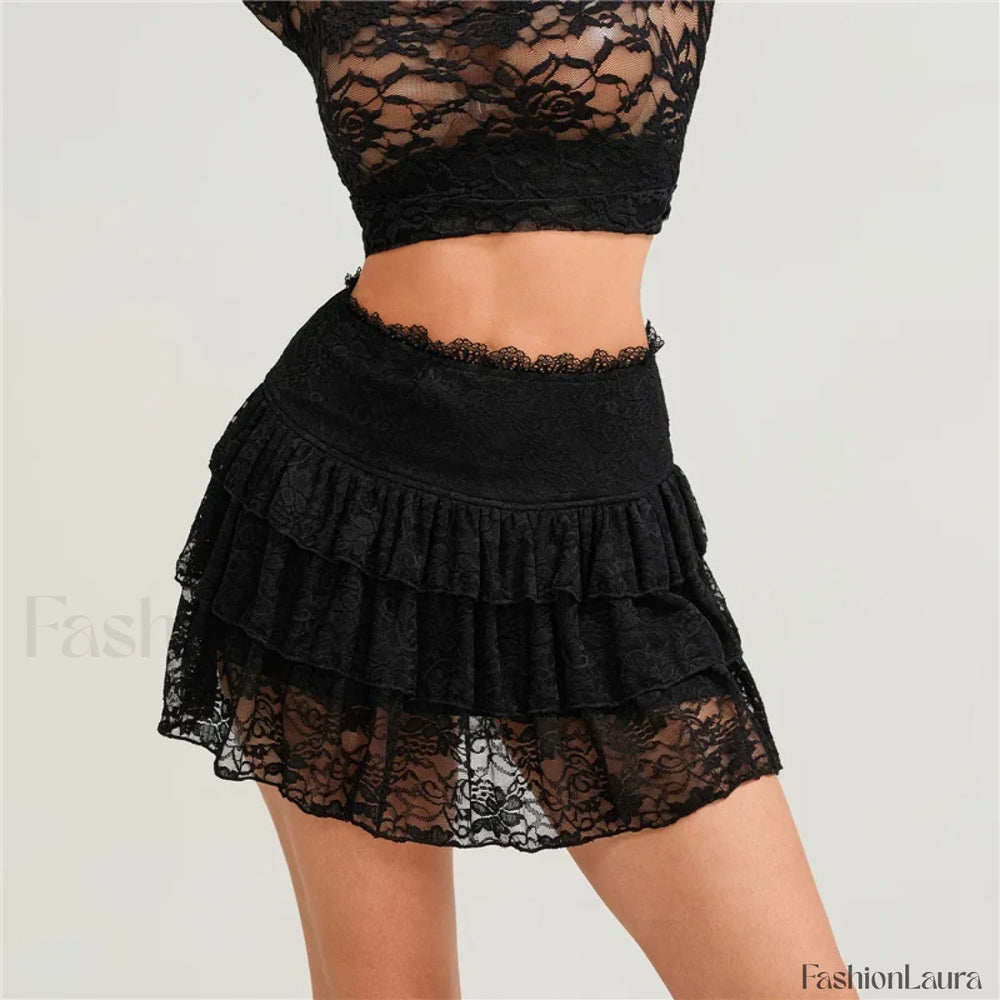 Lace Fairycore Korean Mini Skirt
