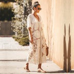 Lace Kaftan Pareo Beach Cover Up WHITE / One Size