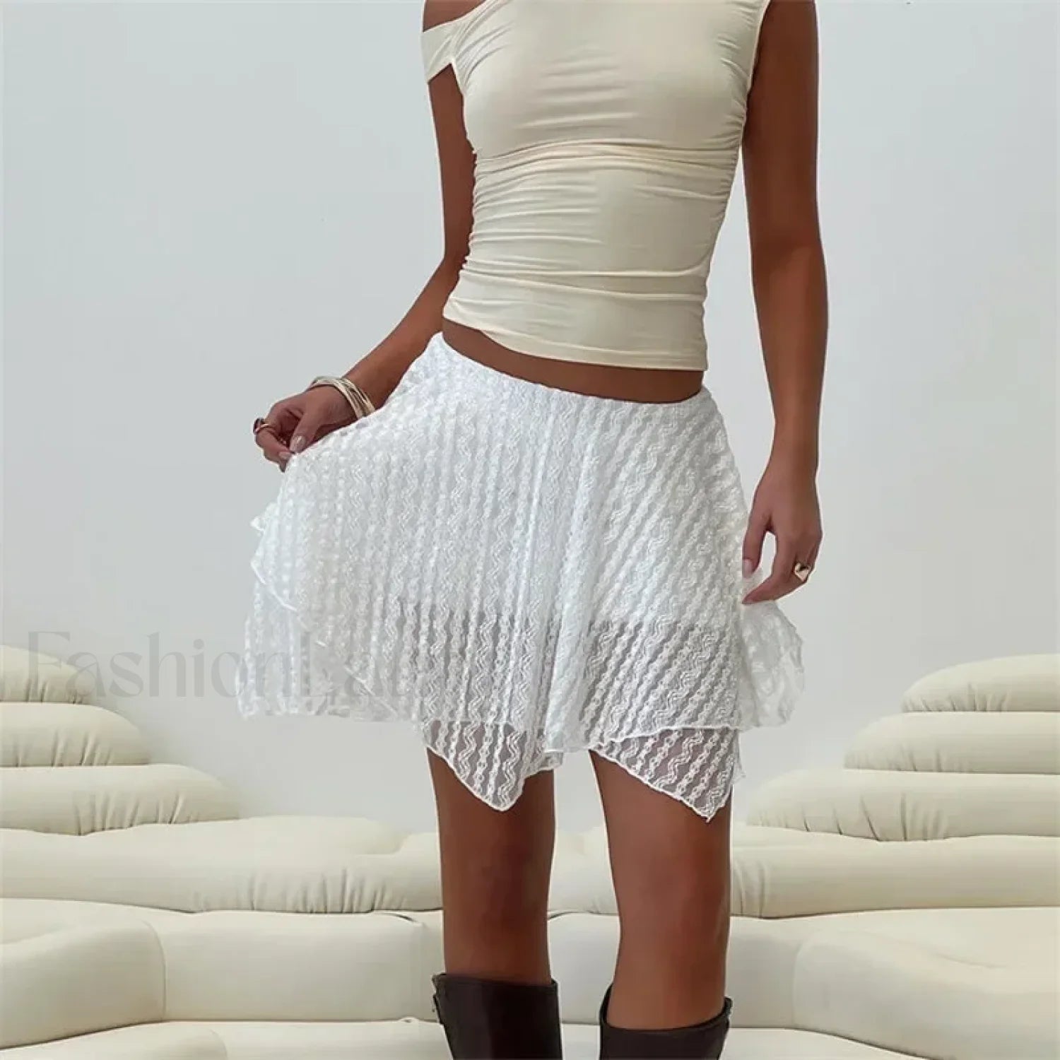 Lace Layered A Line Skirt Main image