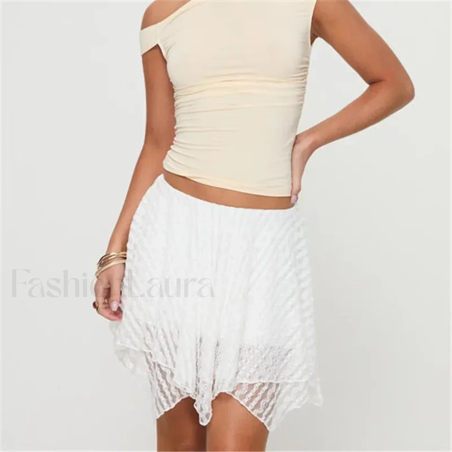 Lace Layered A-Line Skirt Secondary image