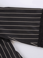 Lace Paneled Long Sleeve Striped Blouse Tops&Tees