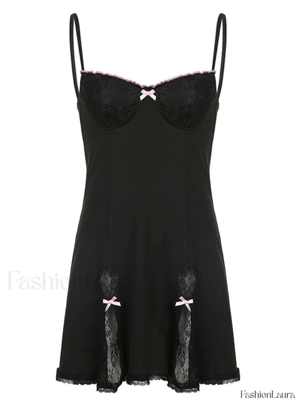 Lace Paneled Mini Dress Mini Dresses