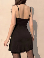 Lace Paneled Mini Dress Mini Dresses