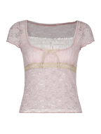 Lace Patchwork Crop Blouse Shirts
