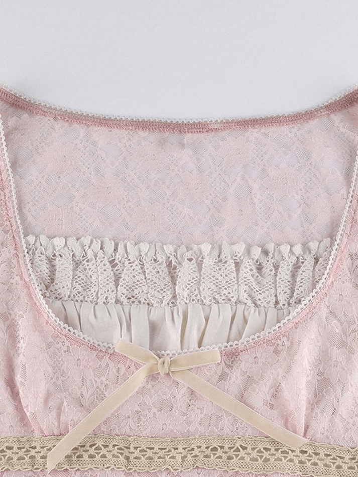 Lace Patchwork Crop Blouse Shirts