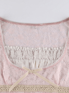 Lace Patchwork Crop Blouse Shirts