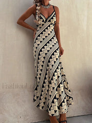 Lace Patchwork Deep V Boho Dress