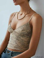 Lace Plaid Corset Crop Top