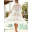 Lace Sheer Midi Beach Cover Up WHITE / One Size