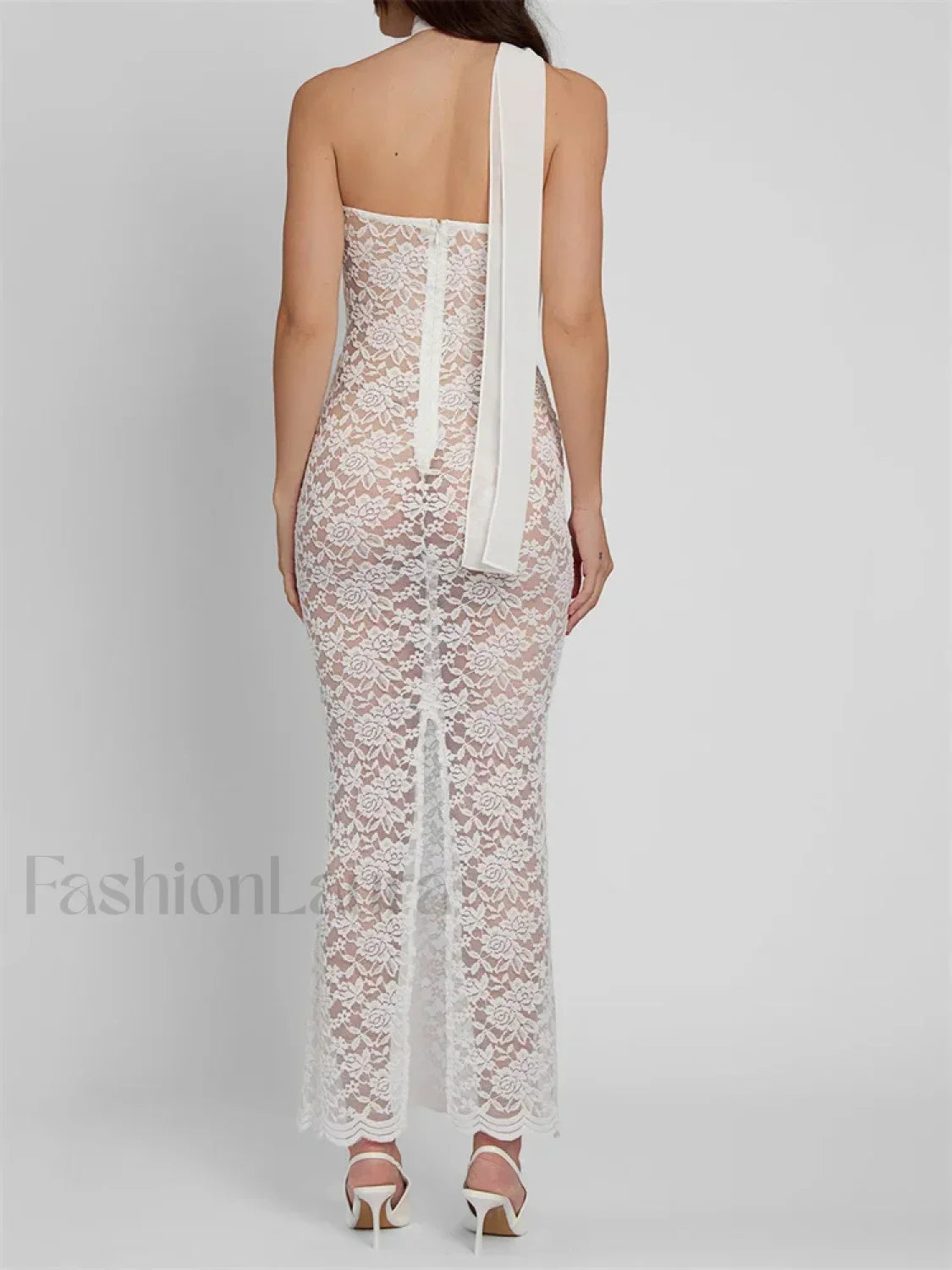 Lace Sheer Strapless Floral Maxi Dress Secondary image
