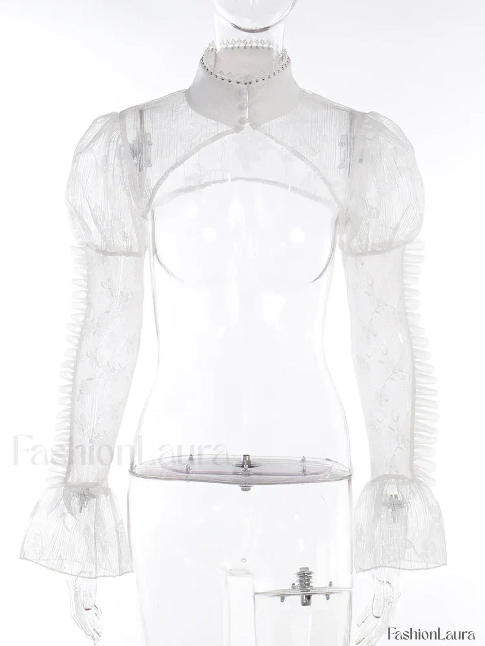 Lace Sleeve Mesh Bodycon Cocktail Vintage Witchy Flare Goth Retro Gothic Dress Top / S