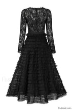 Lace Tiered Ruffle Charming Tulle Maxi Dress