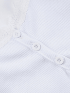 Lace Trim Button Up Ribbed Crop Cami Top Tops&Tees