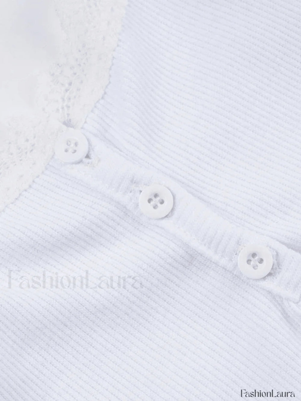 Lace Trim Button Up Ribbed Crop Cami Top Tops&Tees