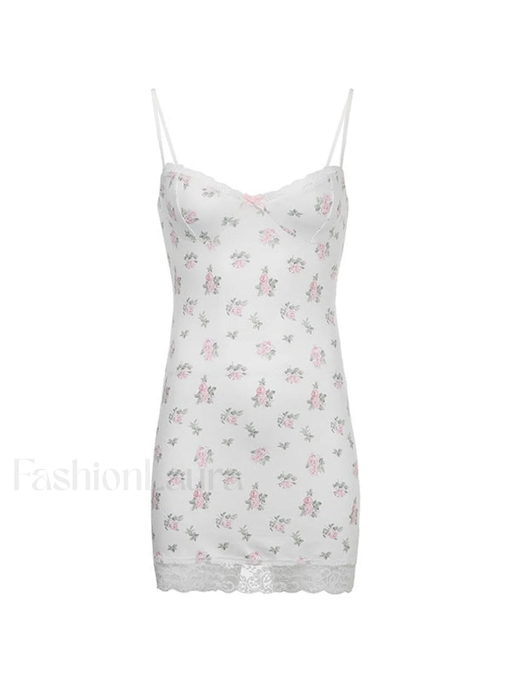 Lace Trim Floral Mini Dress Mini Dresses