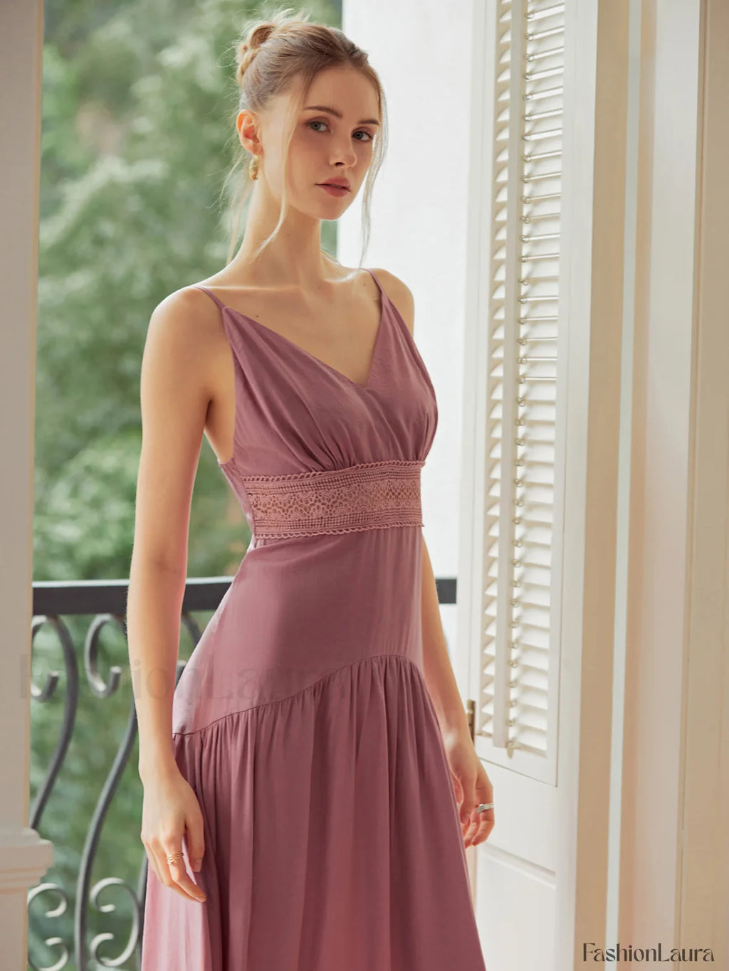 Lace Trim Layered Trendy Hem Cami Long Dress Dresses